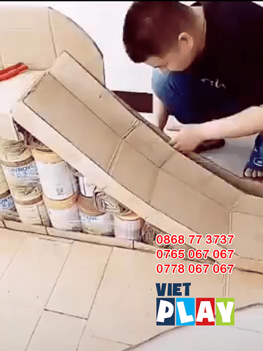 Cách làm cầu trượt bằng bìa carton và hộp sữa